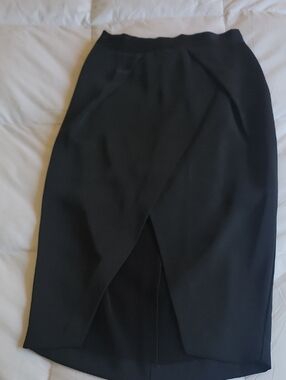 bebe Black Wrap-Front Pencil Skirt